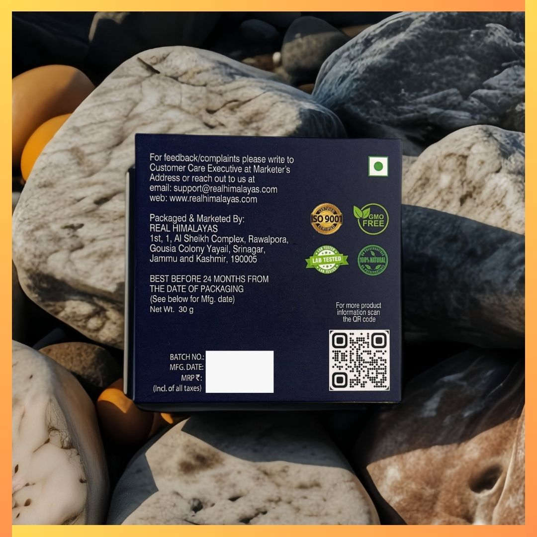 Premium Himalayan Shilajit Resin – 30 g | Wild‑Harvested Kashmir & Ladakh | 70%+ Fulvic Acid | Lab‑Tested for Purity & Heavy Metals