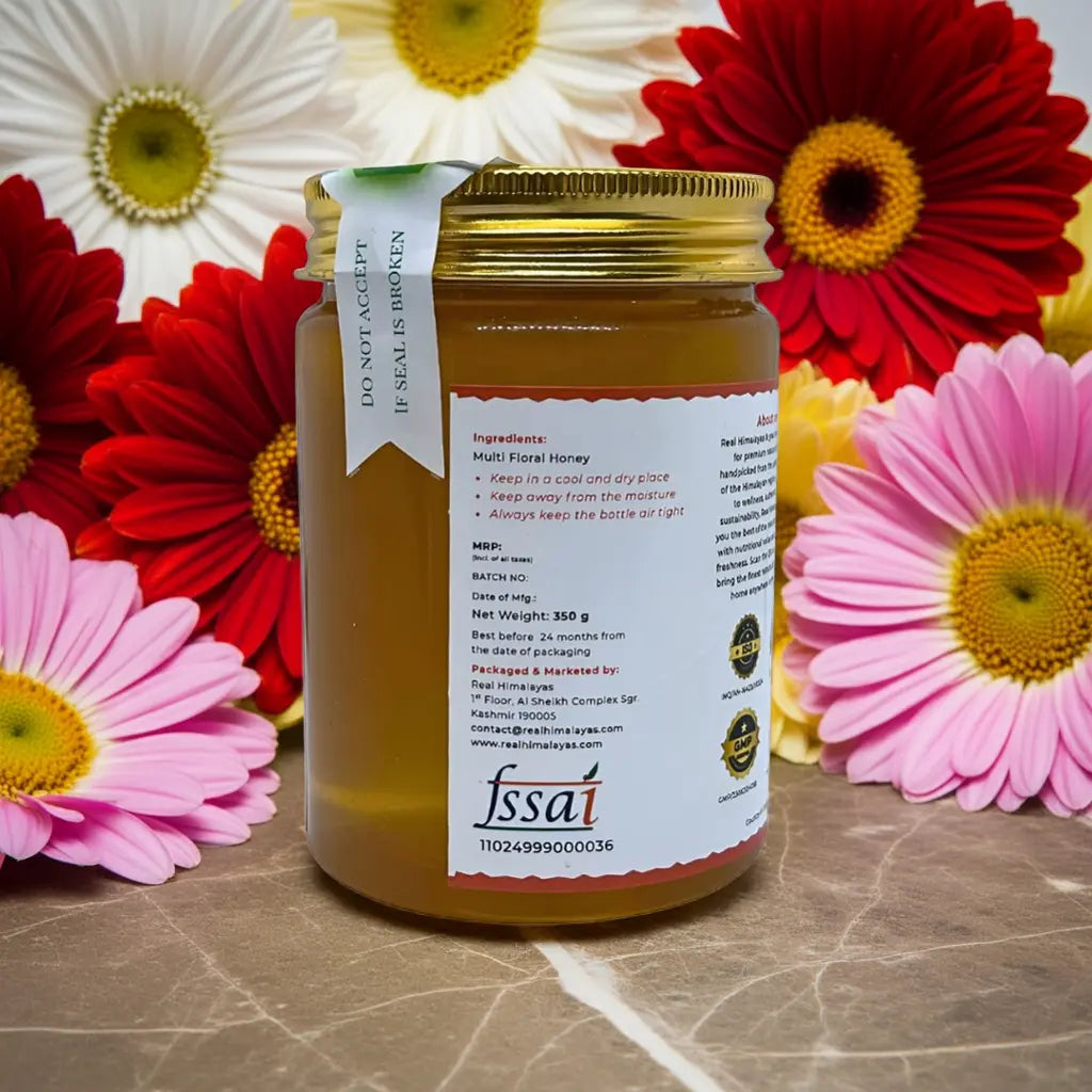 Real Himalayas Multi Floral Honey | Natural Raw Honey for Immunity | 350g Real Himalayas