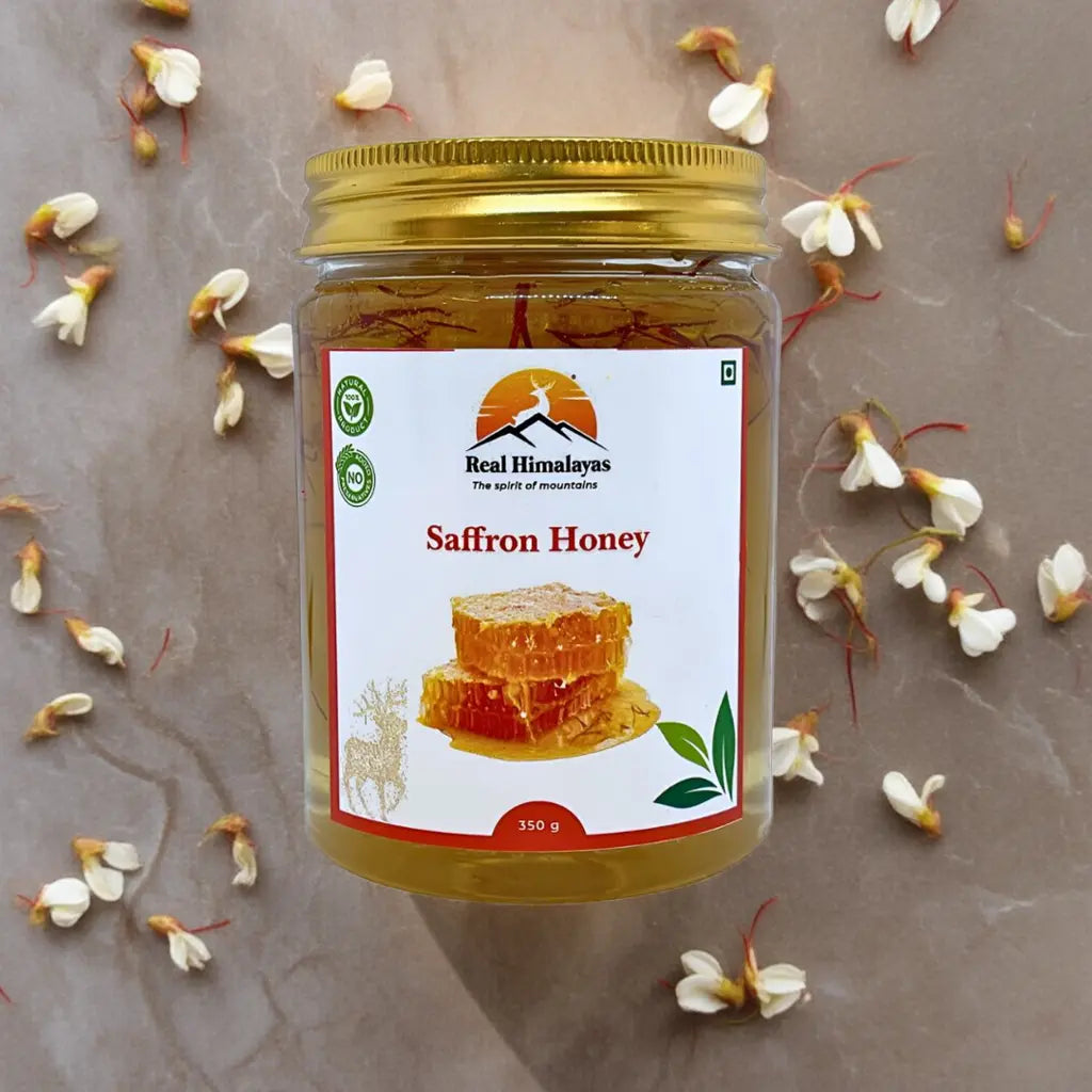 Saffron Honey by Real Himalayas – Pure, Natural, and Rich in Health Benefits - 350g Real Himalayas