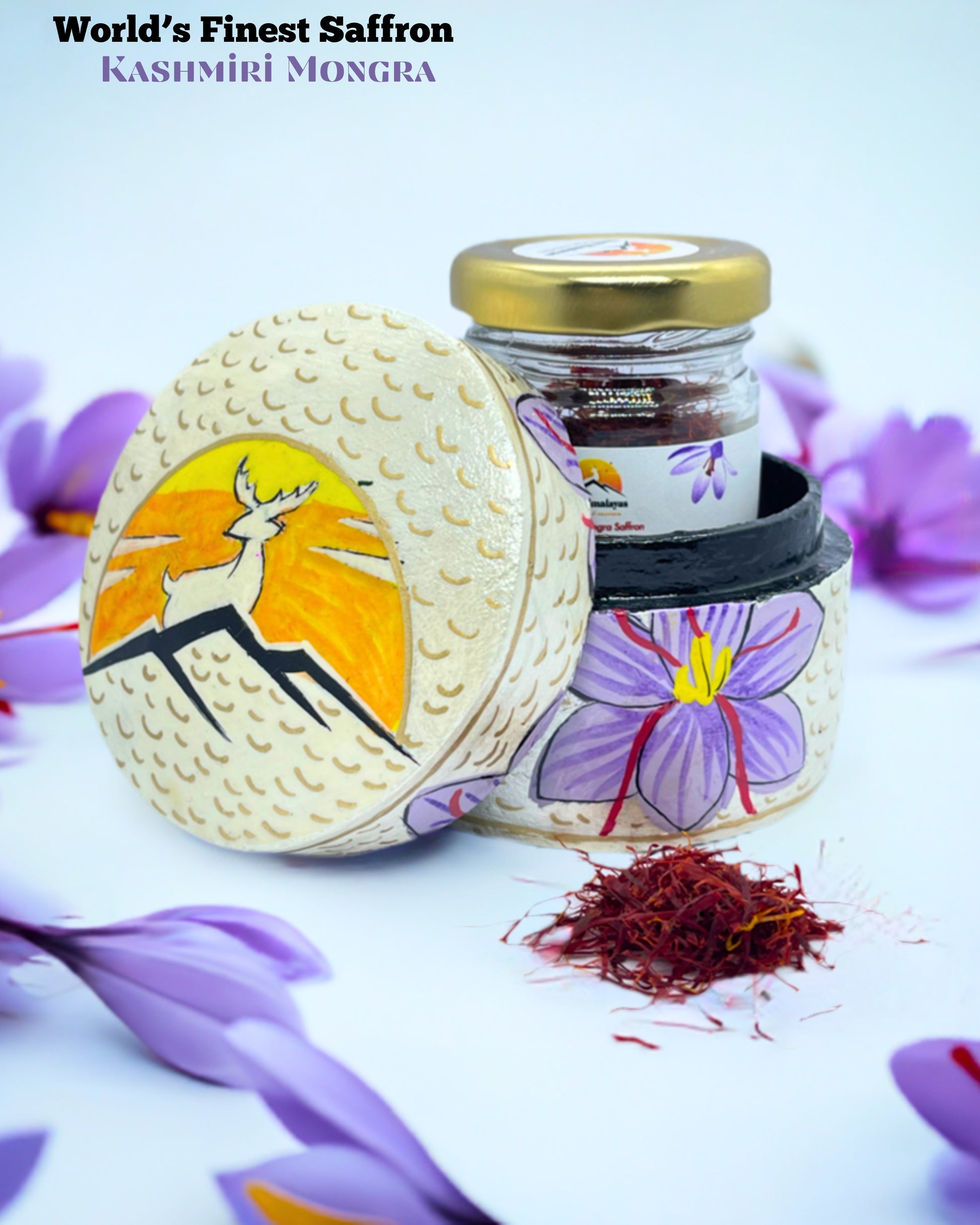 Pure Kashmiri Mongra Saffron – Handpicked & Premium Quality by Real Himalayas 2g (Free Handmade Paper mache Box) - Real Himalayas