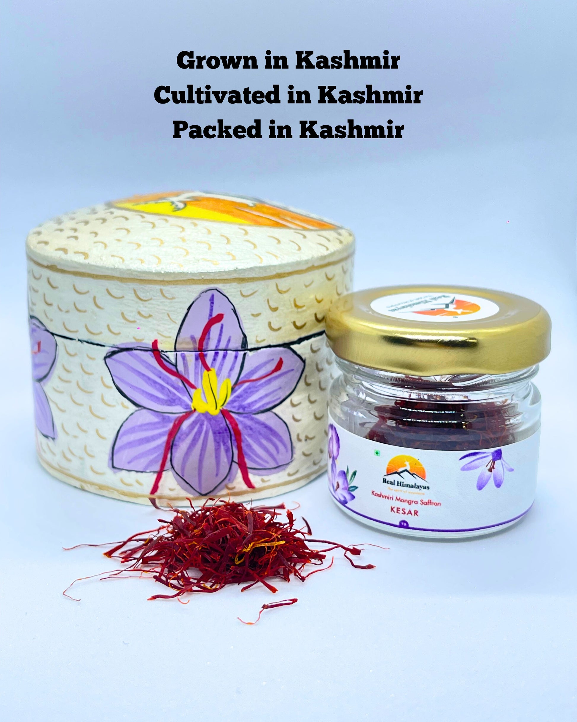 Pure Kashmiri Mongra Saffron – Handpicked & Premium Quality by Real Himalayas 2g (Free Handmade Paper mache Box) - Real Himalayas